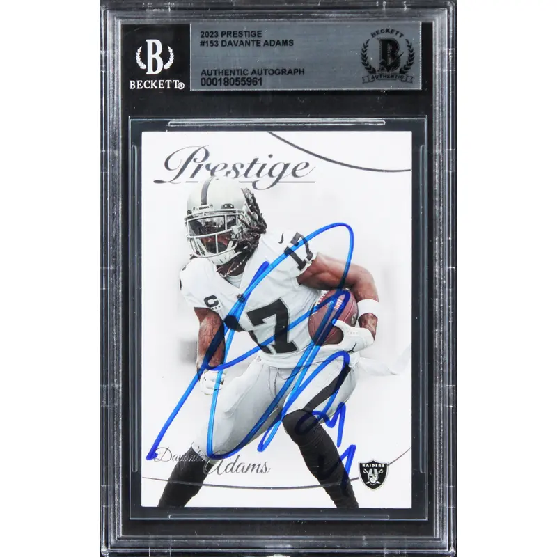 Raiders Davante Adams Authentic Signed 2023 Prestige #153 Card BAS Slabbed
