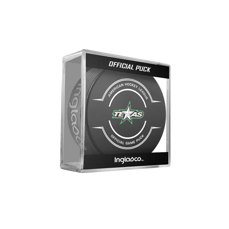 AHL Texas Stars 2024-25 Official Game Hockey Puck In Cube