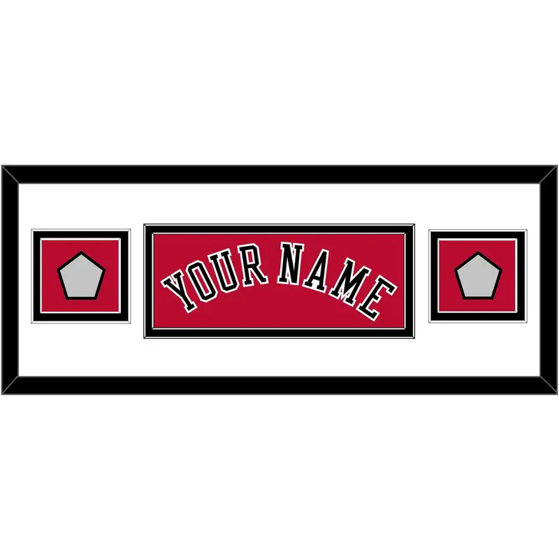Chicago Name & 2 Champions Trophy Patches - Road Red (1986-2017) - Double Mat 2