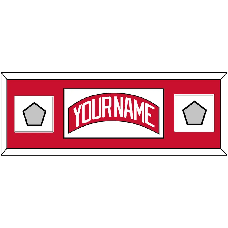 Detroit Nameplate & 2 Stanley Cup Finals Patch - Road Red (1997-2007) - Single Mat 2