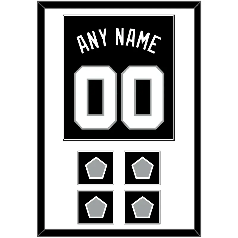 San Antonio Name & Numbers With 4 Finals Patches - Road Black (1989-2002) - Single Mat 1