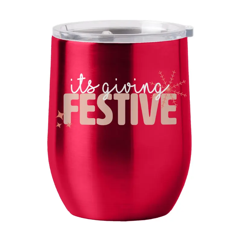 Christmas Festive 16oz Stainless Curved Beverage