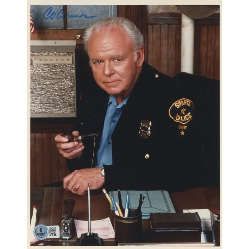 Carroll O'Connor In The Heat of the Night Signed 8x10 Photo BAS #BN74420