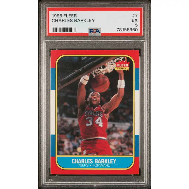 Charles Barkley 1986 Fleer #7 PSA 5 Ex