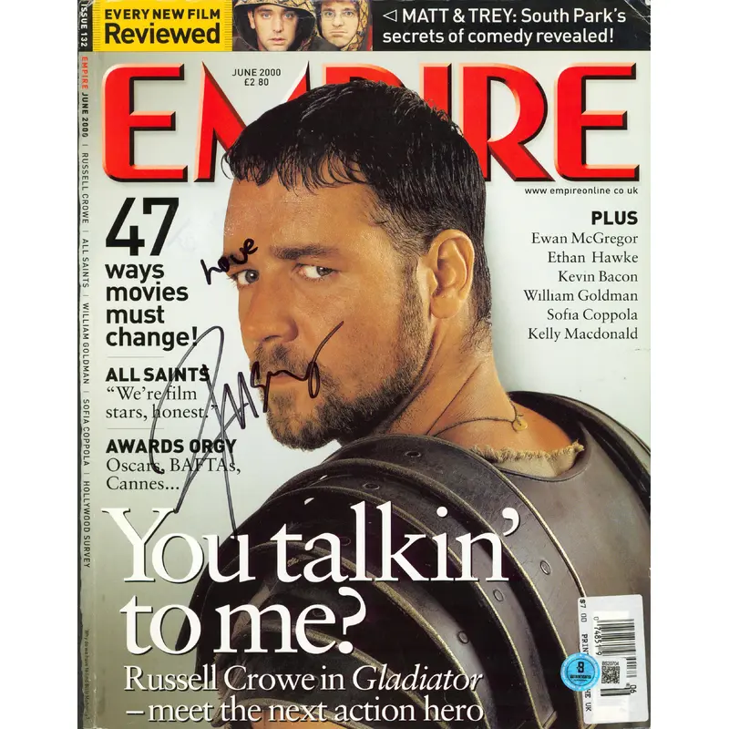 Russell Crowe "Love" Signed June 2000 Empire Magazine Cover BAS #BS20704