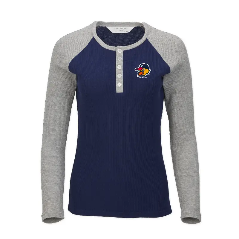 Toledo Mud Hens Ladies Waffle Knit Henley
