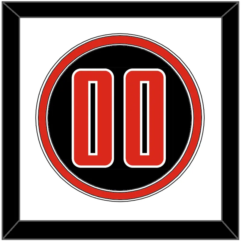 Texas Tech Baseball Number - Alternate Black (2020) - Double Mat 1