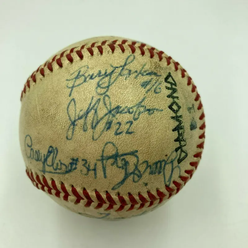 1983 Michigan Wolverines Big Ten Champs Signed Game Used W.S. Baseball JSA COA