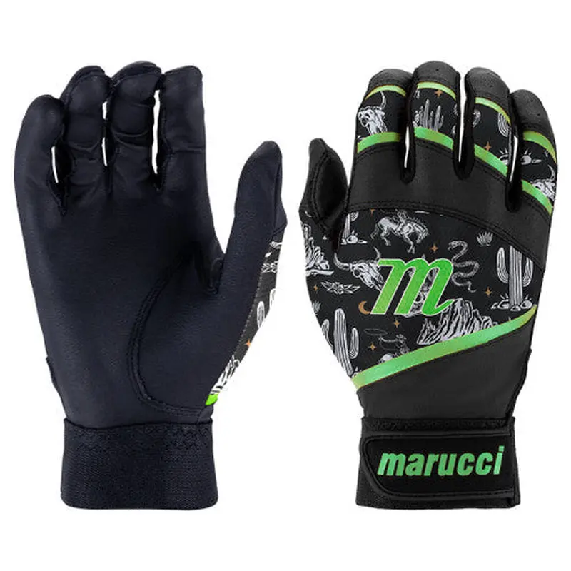 New Marucci Foxtrot T-Ball Batting Gloves Black & Neon Green Size Medium/Large