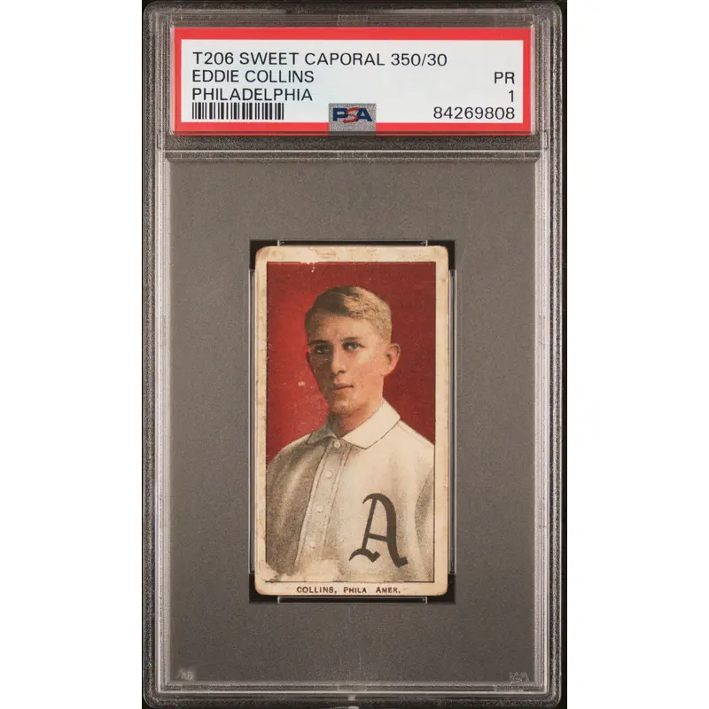 Eddie Collins 1909-11 T206 Sweet Caporal 350/30 Philadelphia PSA 1 Poor
