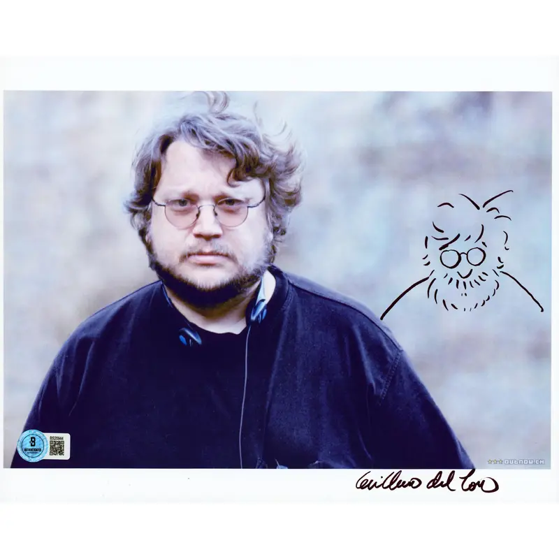 Guillermo del Toro Hellboy II Authentic Signed 8.5x11 Photo w/ Sketch BAS 2