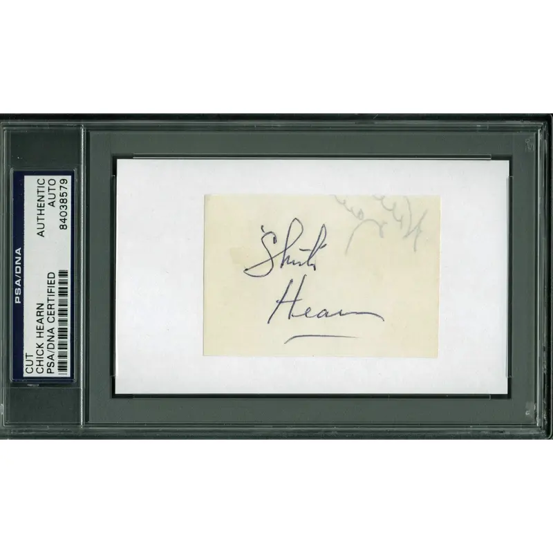 Lakers Chick Hearn Authentic Signed 2.25x3 Cut Signature PSA/DNA Slabbed