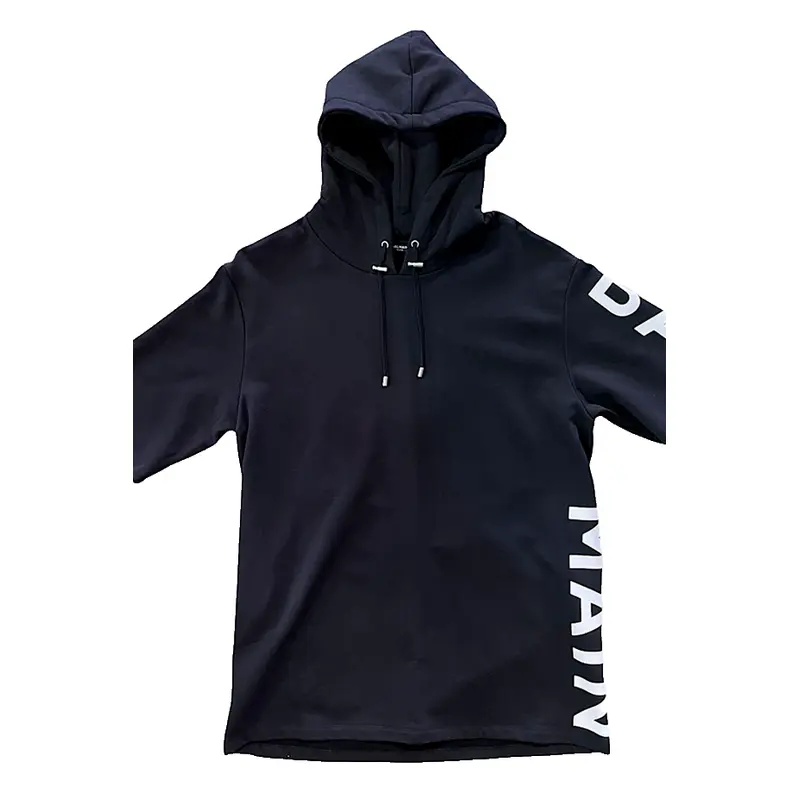 BALMAIN GIRLS SS HOODED JERSEY DRESS BLK BT1A51 930BC