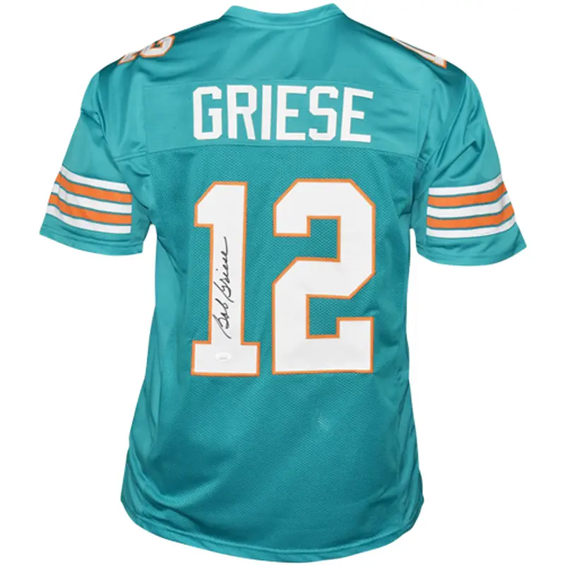 Bob Griese Autographed Miami (Teal #12) Custom Jersey - JSA