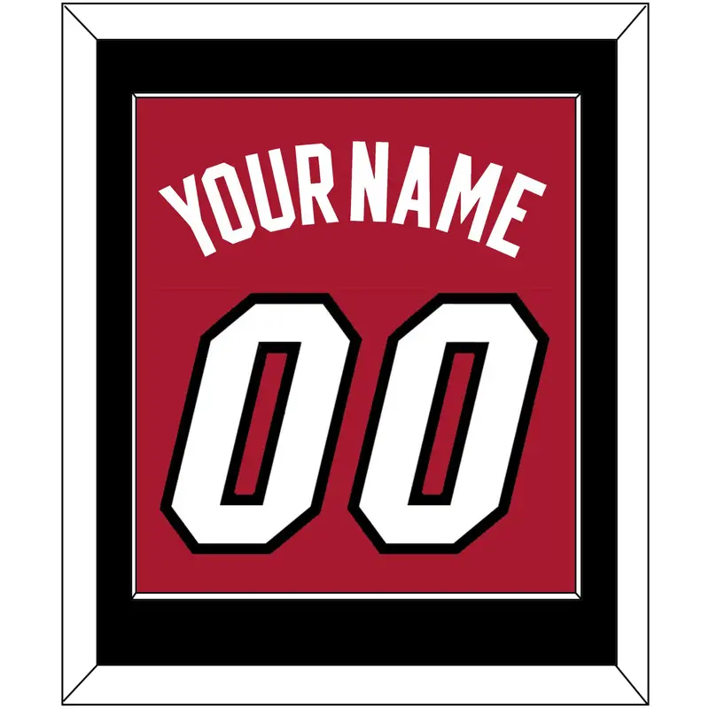 Miami Name & Number - Alternate Red (2001-2008) - Single Mat 2