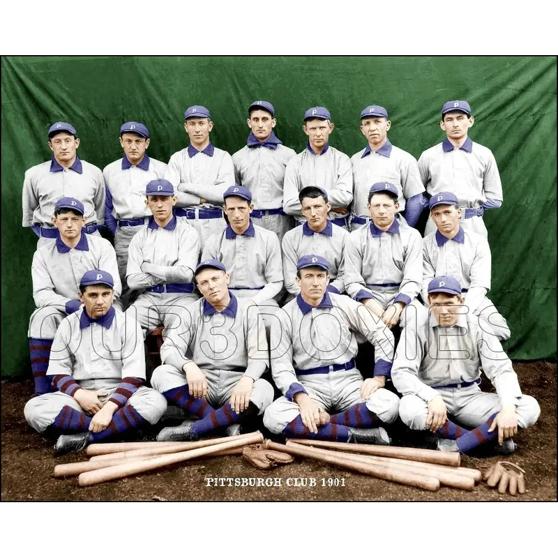 1901 Pittsburgh Pirates Colorized 8X10 Photo - Wagner Clarke Chesbro - 2109