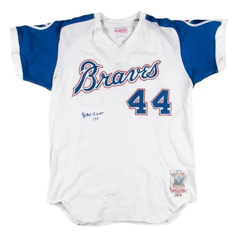 Hank Aaron 755 Home Runs Signed Authentic 1974 Atlanta Braves Jersey JSA COA