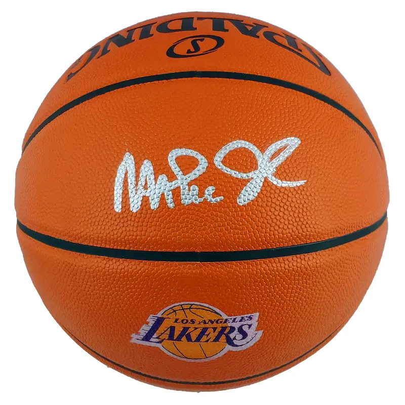 Lakers Magic Johnson Authentic Signed Lakers Logo Basketball BAS Witnessed