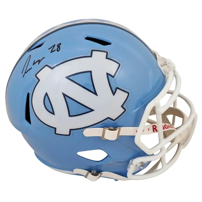 North Carolina Omarion Hampton Signed Full Size Speed Rep Helmet BAS Witnessed