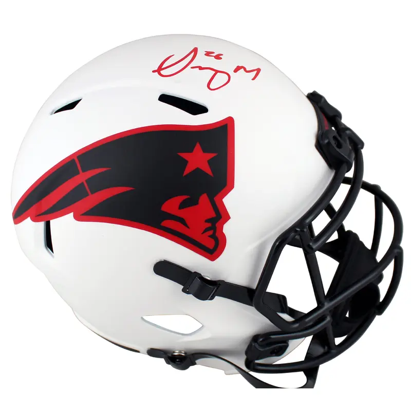 Patriots Sony Michel Authentic Signed Lunar Full Size Speed Rep Helmet BAS Wit