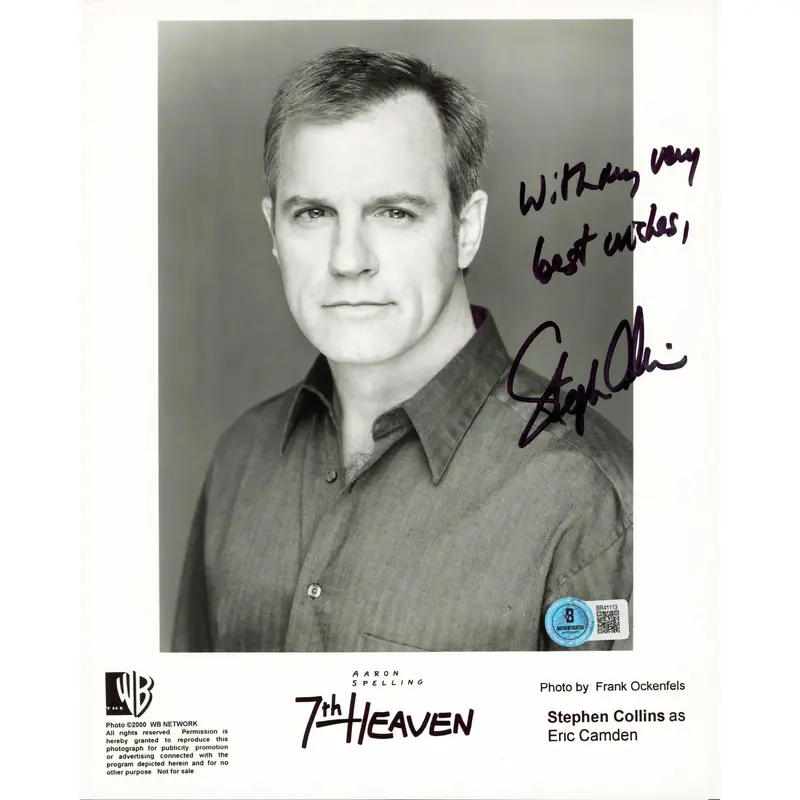 Stephen Collins 7th Heaven "With My Very Best Wishes" Signed 8x10 Photo BAS