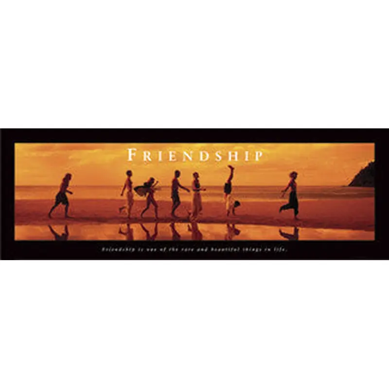 Beach at Dusk "Friendship" Motivational Poster - Front Line 12x36