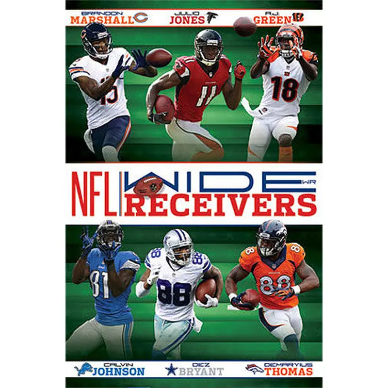 NFL Wide Receivers 2014 Poster (Marshall, Jones, Green, Johnson, Bryant, Thomas) - Costacos