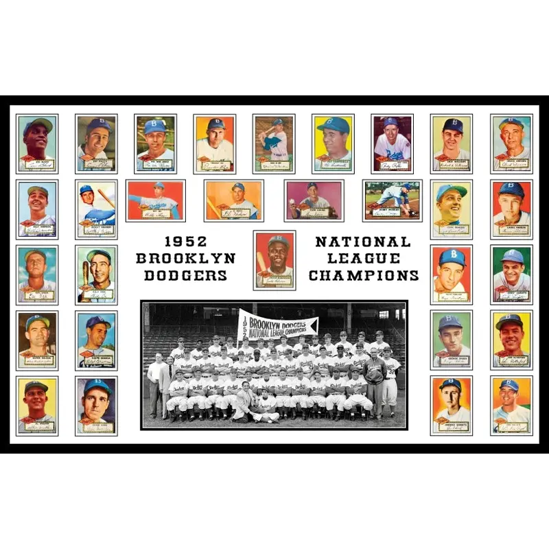 1952 Topps Brooklyn Dodgers Poster 11X17 - Robinson Snider Hodges - 1459
