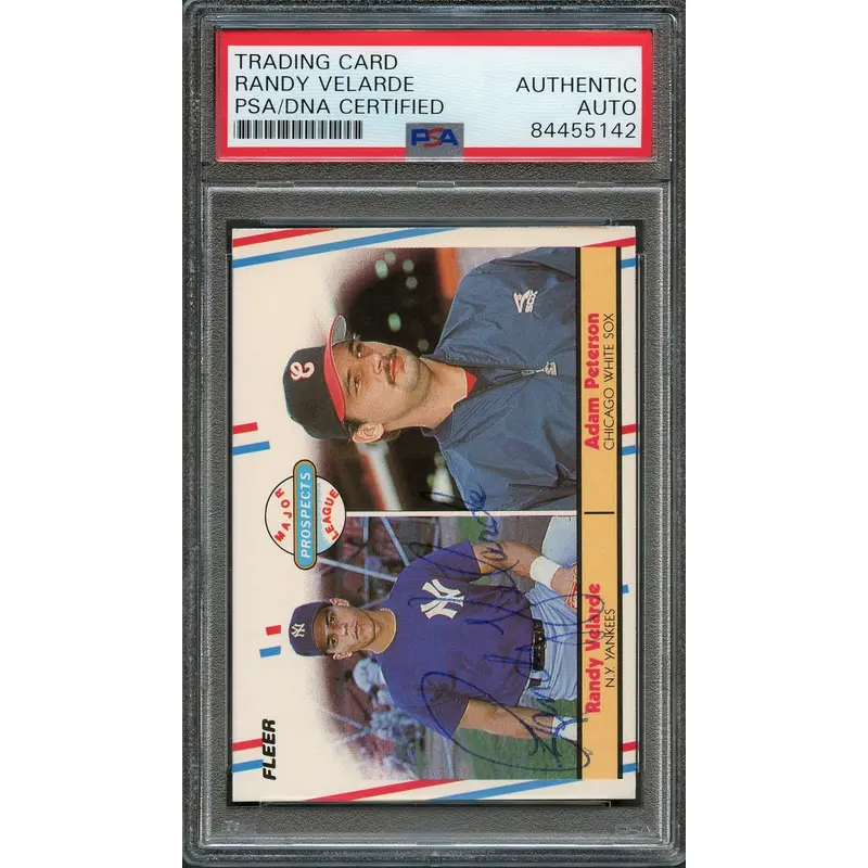 1988 Fleer #646 Randy Velarde Signed Card PSA Slabbed Auto Yankees