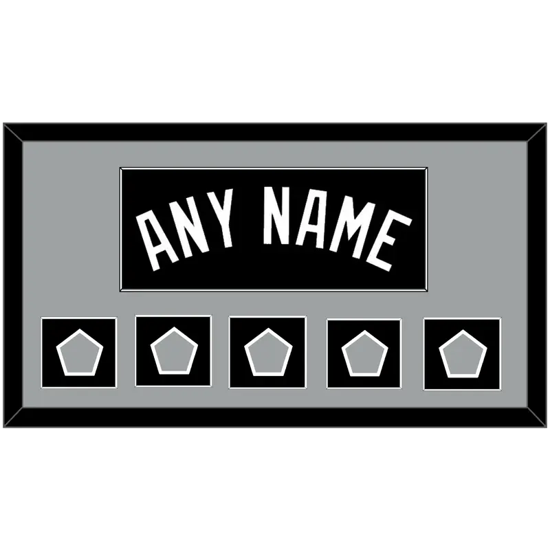 San Antonio Name With 5 Champions Trophy Patches - Road Black (2002-2017) - Single Mat 2