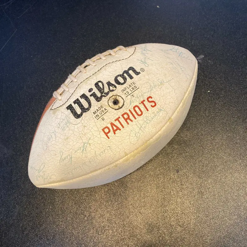 1985 New England Patriots Team Signed Autographed Wilson NFL Football