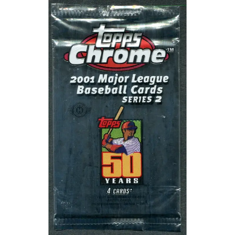 2001 Topps Chrome Baseball Unopened Series 2 Pack (Hobby) (4)
