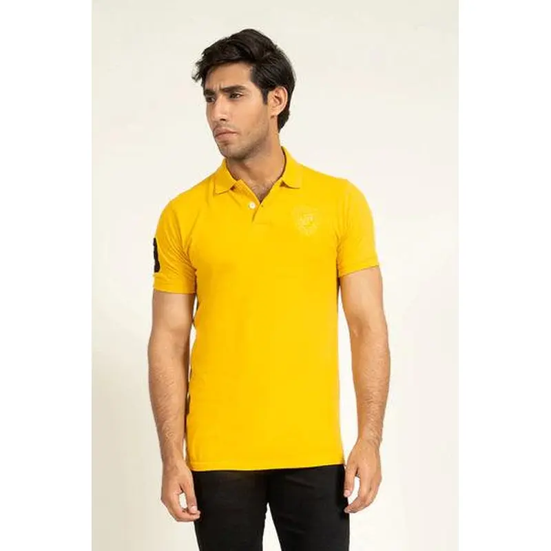 Mustard Embroidered Polo