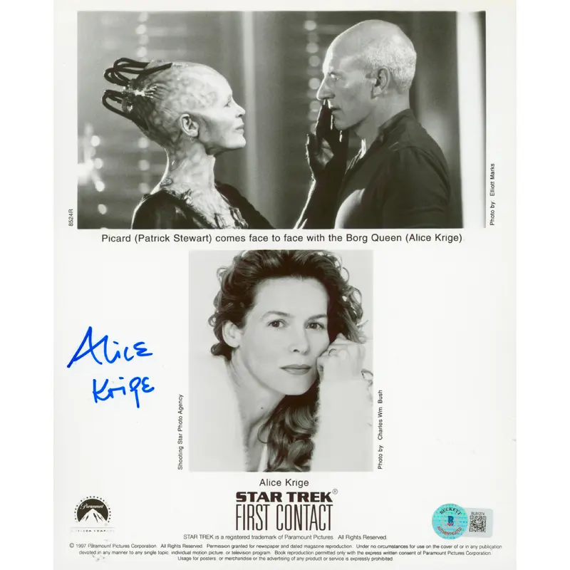 Alice Krige Star Trek: First Contact Authentic Signed 8x10 Photo BAS #BL81274