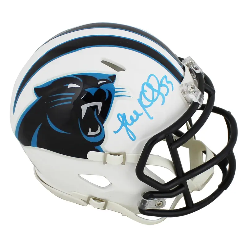 Panthers Luke Kuechly Authentic Signed Flat White Speed Mini Helmet BAS Witness