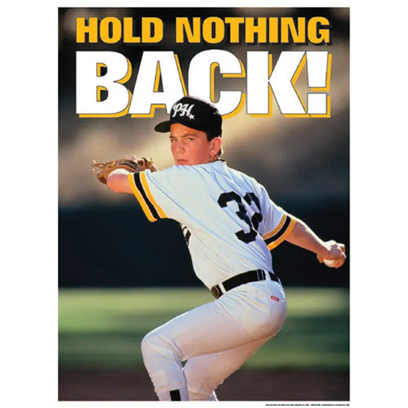 Baseball Pitcher "Hold Nothing Back" Motivational Poster - Fitnus Corp.