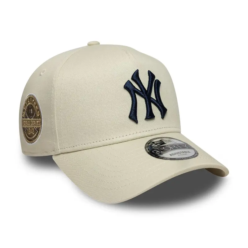New York Yankees MLB Wordmark Cream 9FORTY A-Frame Adjustable Cap