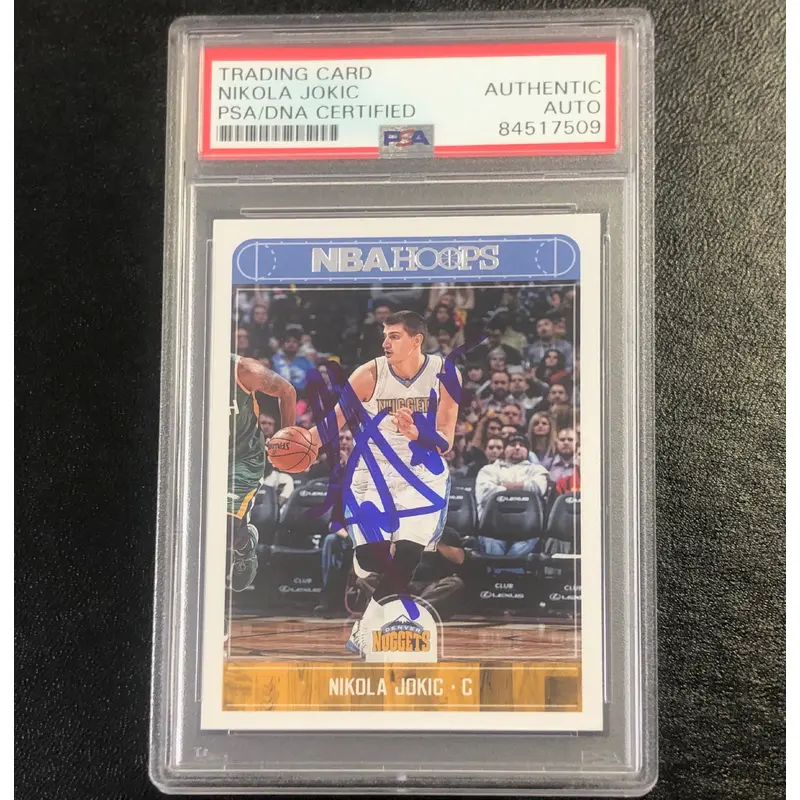 2017-18 NBA Hoops #140 Nikola Jokic Signed AUTO PSA Slabbed Nuggets