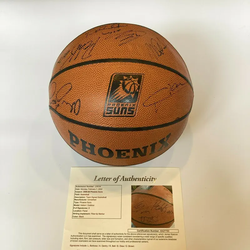 2008-09 Phoenix Suns Team Signed Basketball With JSA COA