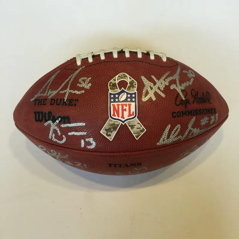 2013 Tennessee Titans Team Signed NFL Game Issued Salute to Service Football