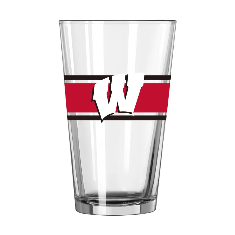 Wisconsin 16oz Stripe Pint Glass
