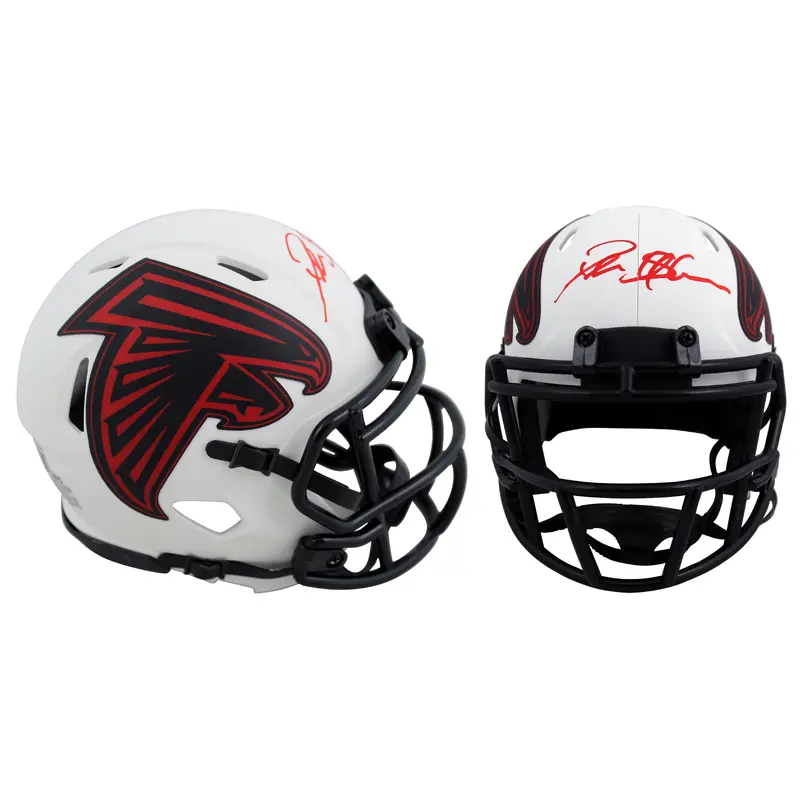 Falcons Deion Sanders Authentic Signed Lunar Speed Mini Helmet BAS Witnessed