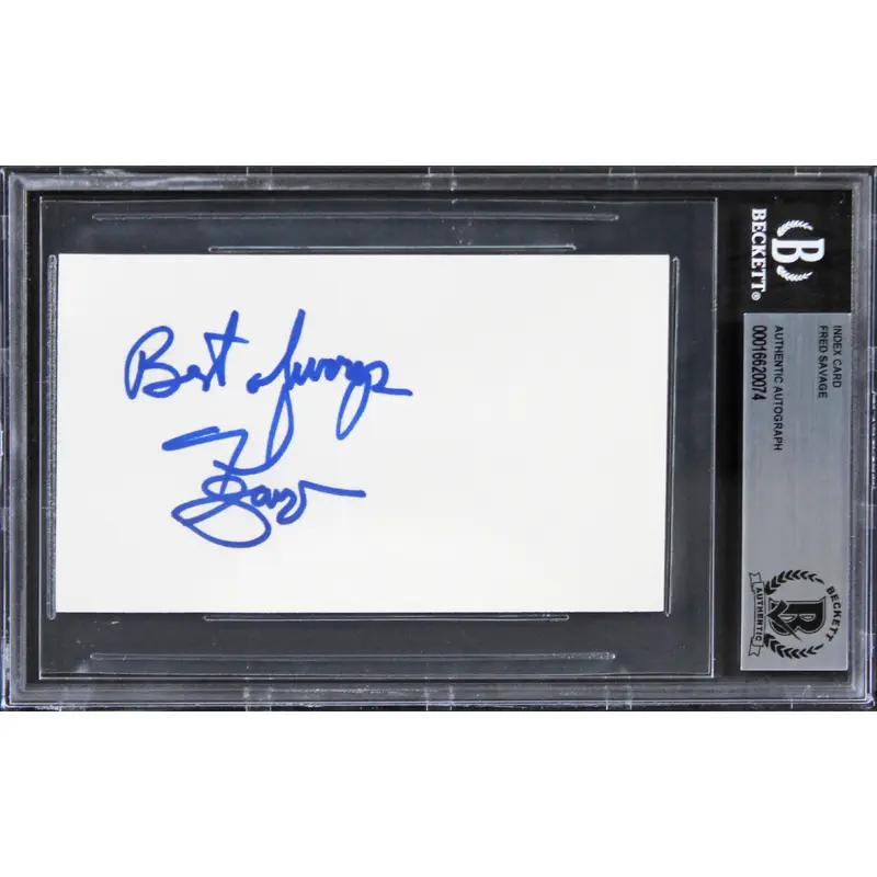Fred Savage The Wonder Years "Best Always" Signed 3x5 Index Card BAS Slabbed 2