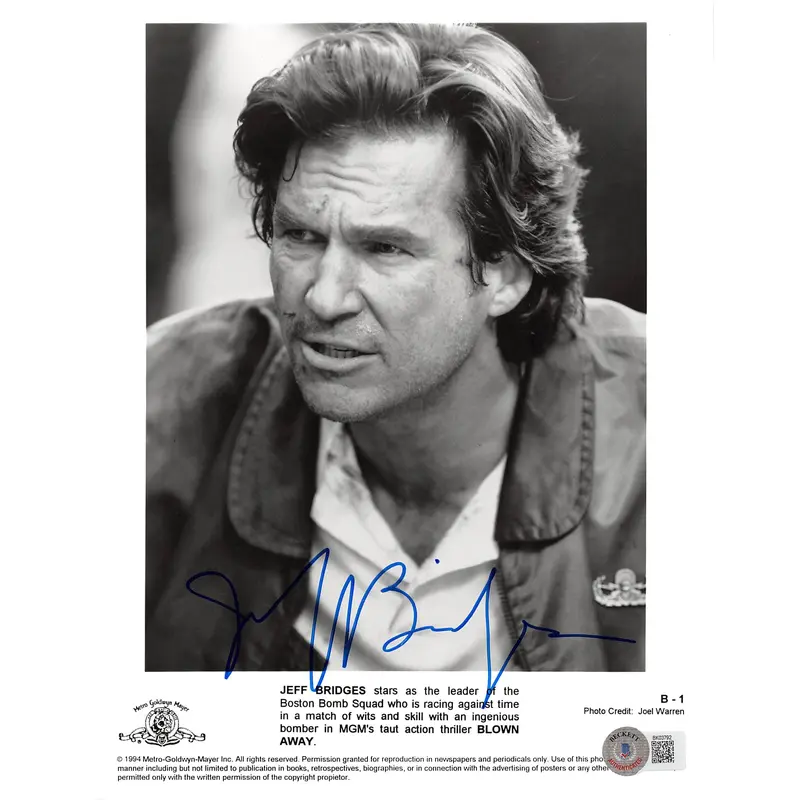 Jeff Bridges Blown Away Authentic Signed 8x10 Photo Autographed BAS #BK03792