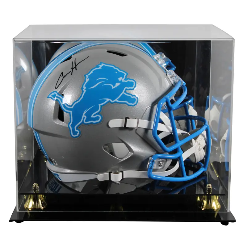 Lions Aidan Hutchinson Signed 2024 Full Size Speed Rep Helmet W/ Case BAS Wit