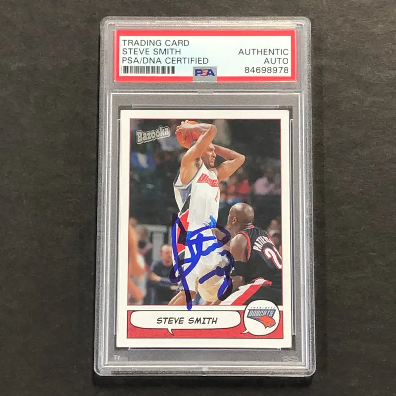 2005 Topps Bazooka #87 Steve Smith Signed Card AUTO PSA Slabbed Bobcats