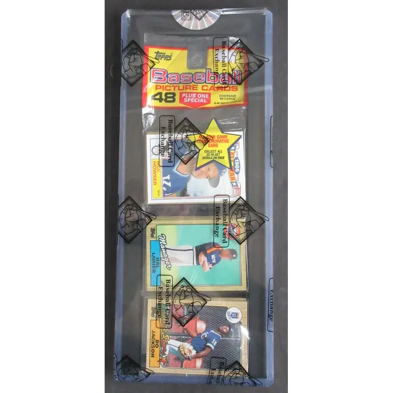 1987 Topps Baseball Unopened Rack Pack (BBCE) (Bo Jackson Top)
