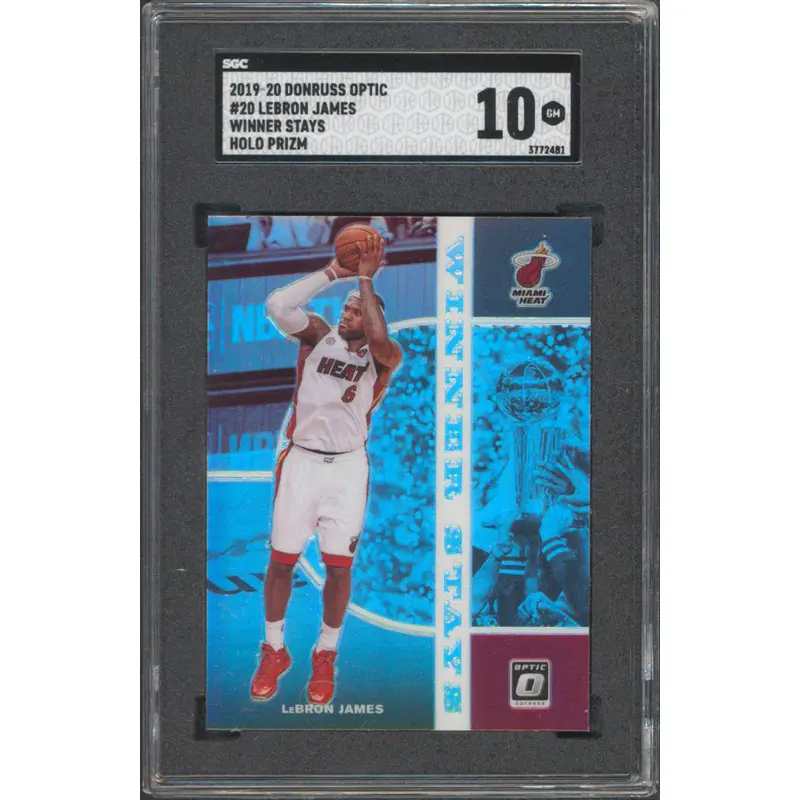Lakers LeBron James 2019 Donruss Optic #10 Winner Stays Holo Prizm Card 10 SGC 2