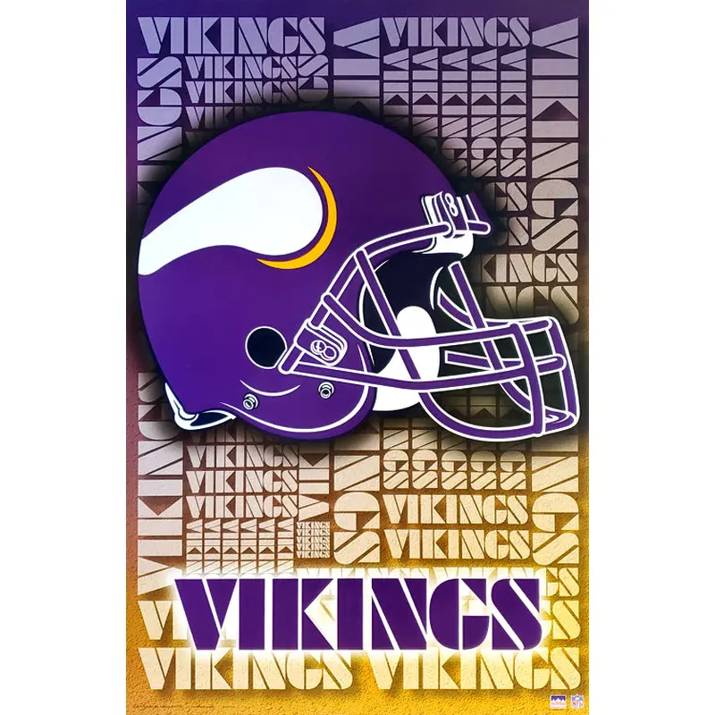 Minnesota Vikings Official NFL Football Team Logo Helmet Design Poster - Starline Inc.