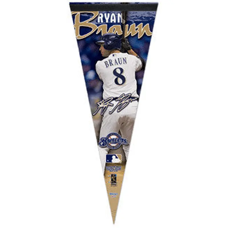Ryan Braun "Signature" Milwaukee Brewers Premium Felt Pennant L.E. #1580/2,009